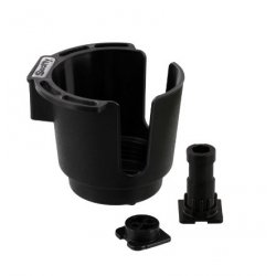 Scotty Cup Holder with Rod Holder Post and Bulkhead Gunnel Mount Black 